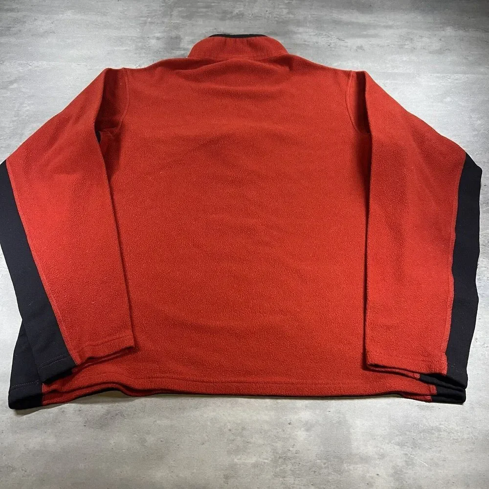 The North Face Alpine Jacket Men XL Fit L Back Red Fleece‎ 1/4 Zip Gorpcore